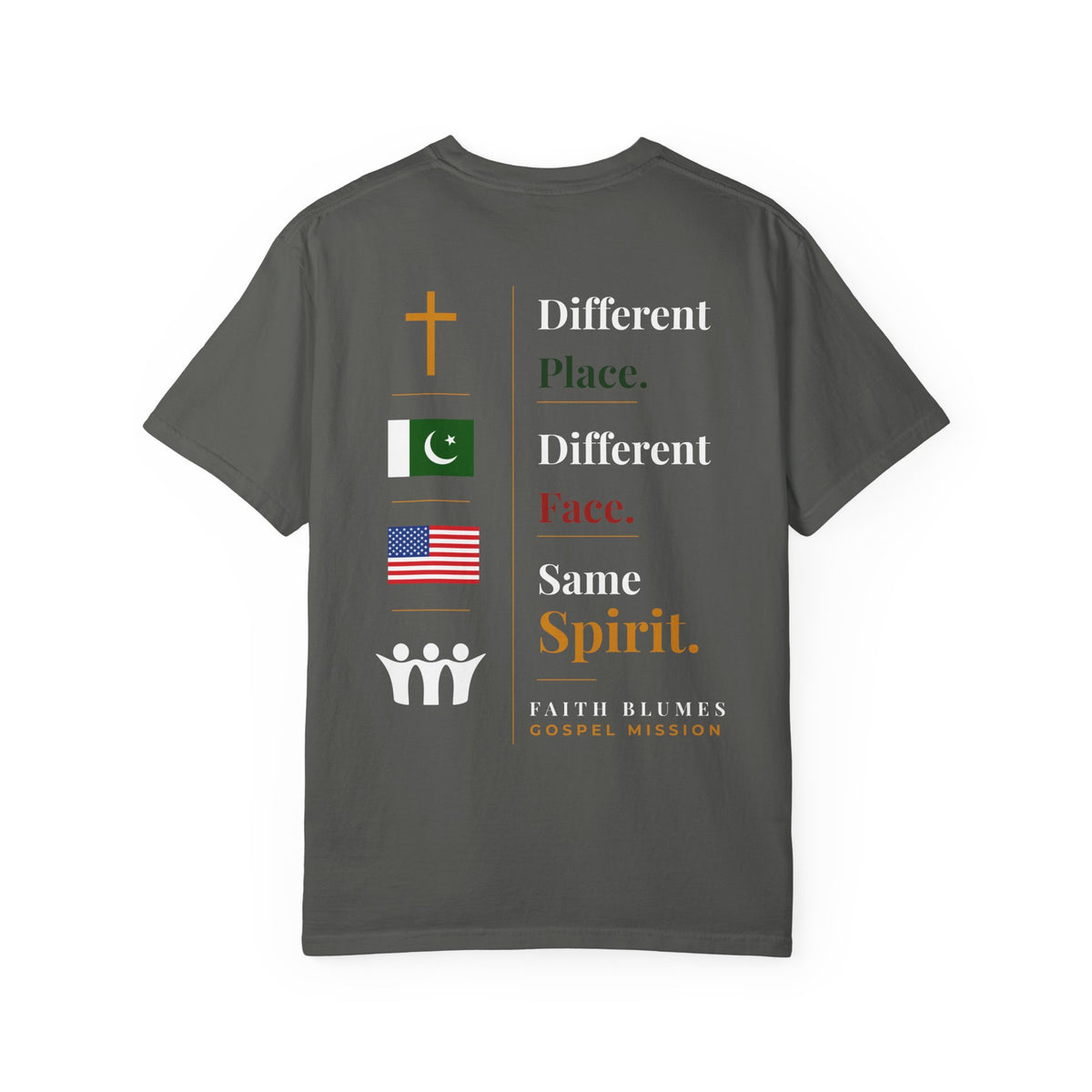 Mission Trip T-Shirt — "Place. Face. Spirit." Gospel Mission Tee