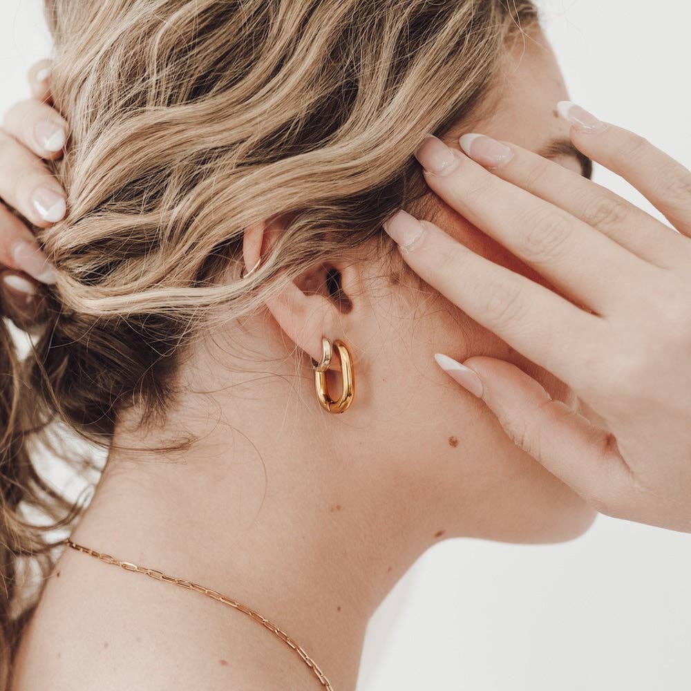 Fantasy Oval Hoop Earrings
