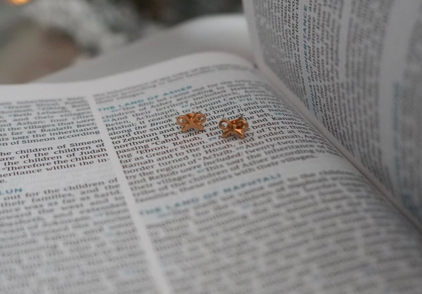 Golden Little Bow Studs