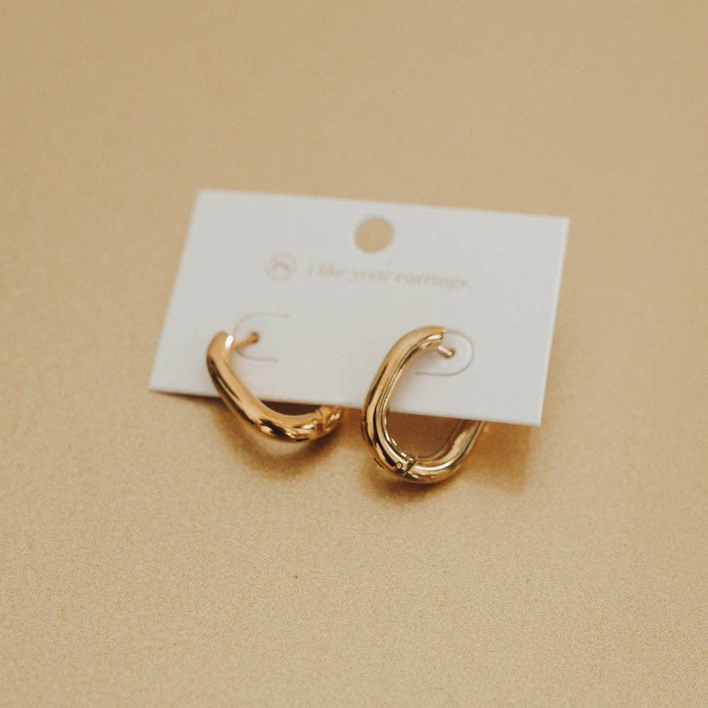 Fantasy Oval Hoop Earrings